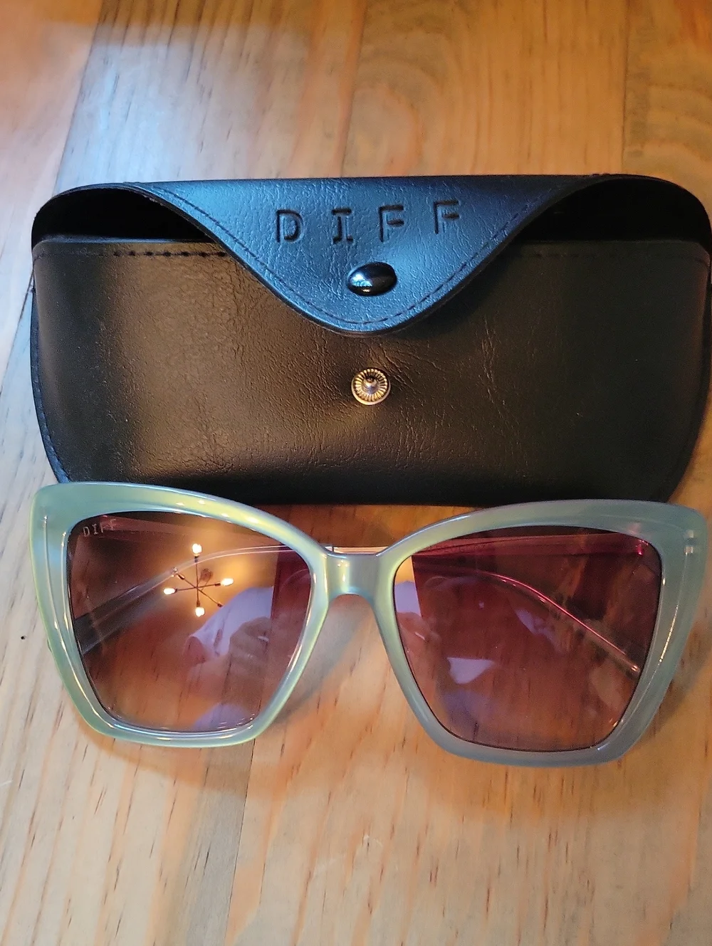 Diff Becky II Women's Oversized Light Blue Sunglasses with Gradient Lenses